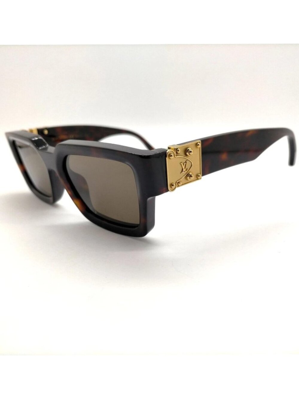 Authentic Louis Vuitton 1.1 Millionaires Tortoise Square Sunglasses Gold LV - Picture 2 of 10